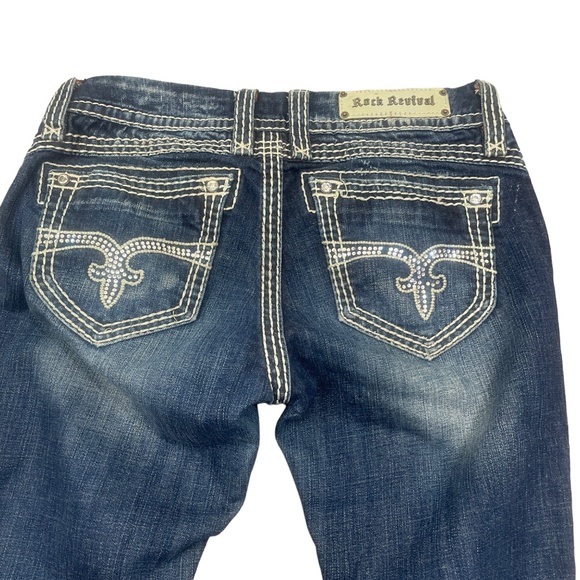 Rock Revial 28 Liz Easy Boot Cut Jeans Pockets Denim Mid Rise Curvy Fit - Picture 10 of 10